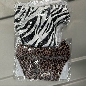 Bundle 2 bikini rhinestone bling love secret panties animal print size medium